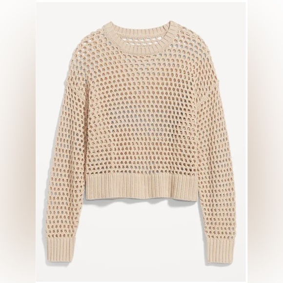Old Navy Sweaters - Open Stitch Pullover Sweater - beige
